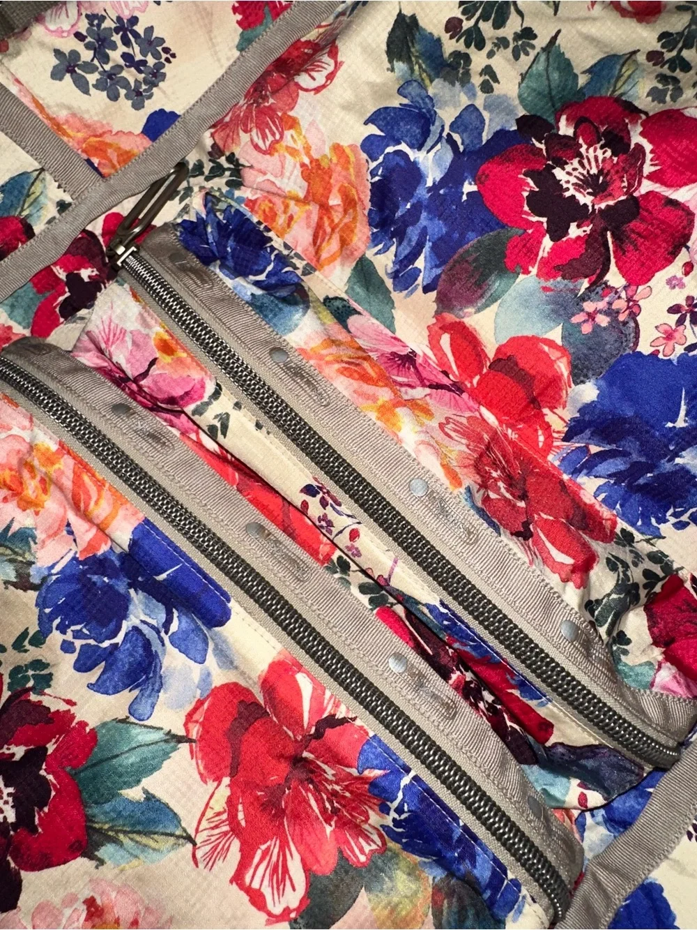 LeSportsac Vibrant Colorful Floral Print Nylon Backpack Carryall Bag